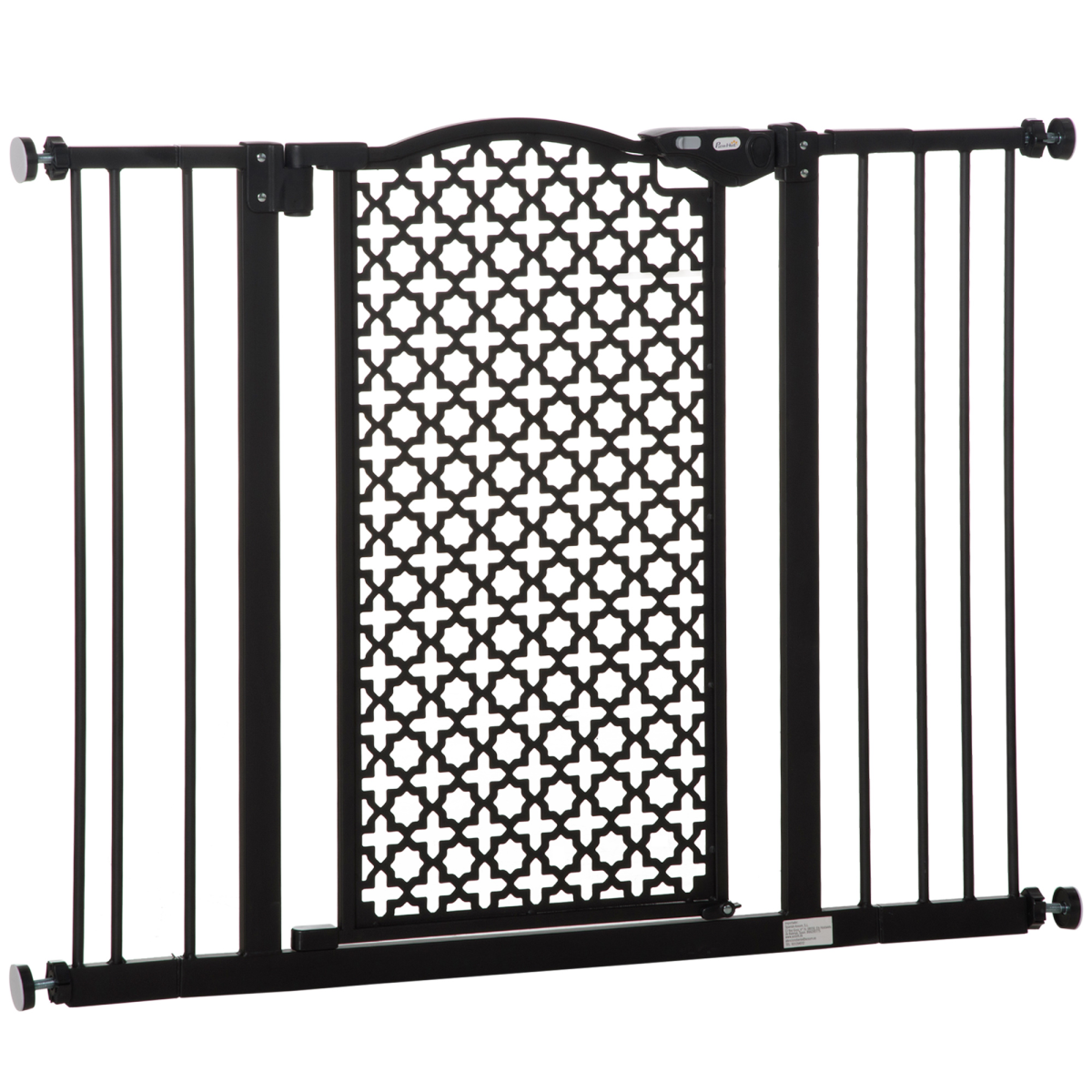 74-105 cm Pet Safety Gate Pressure Fit Stair with Double Locking, Black