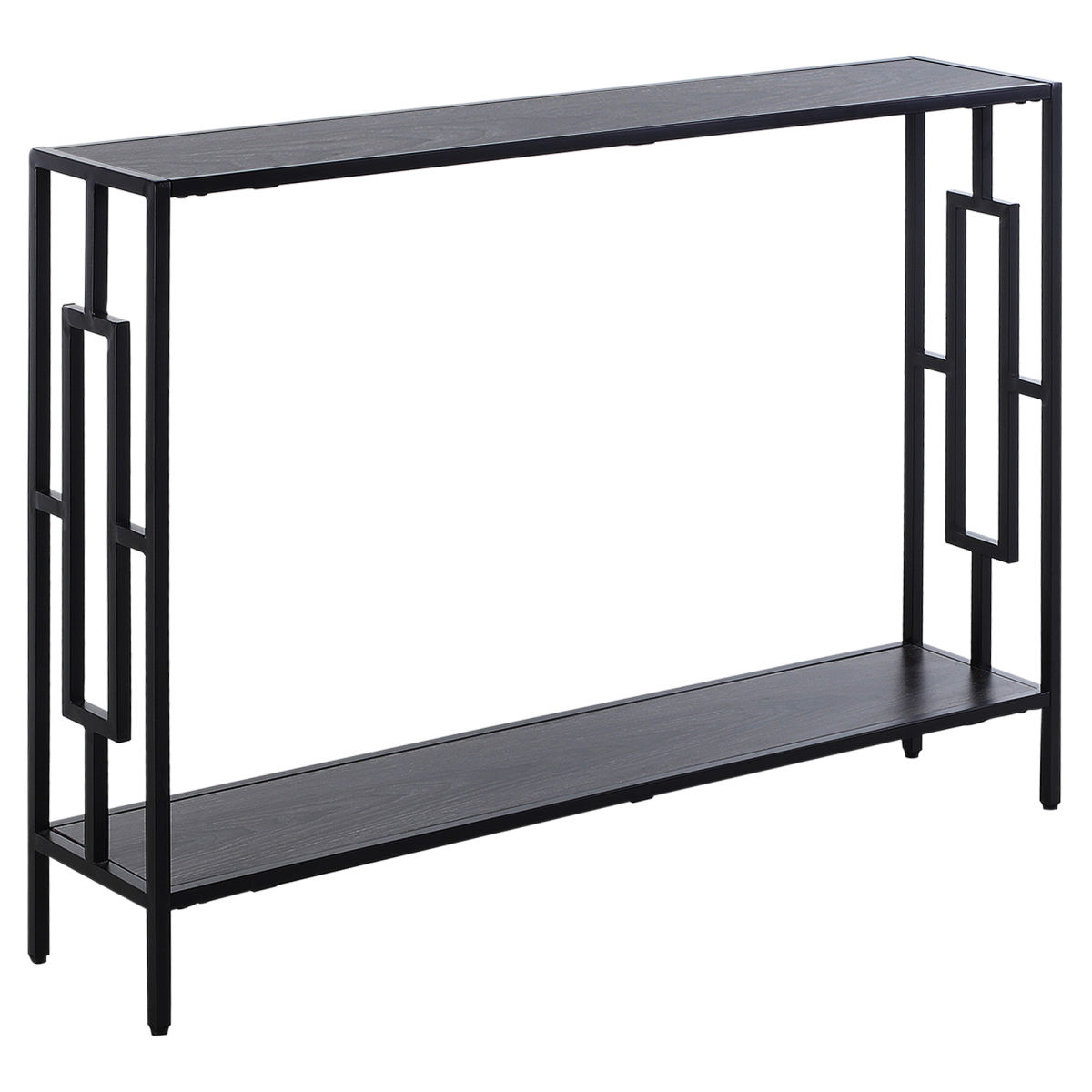 Console Table 2 Shelves MDF Steel Frame Art Deco Square Style 76x106cm
