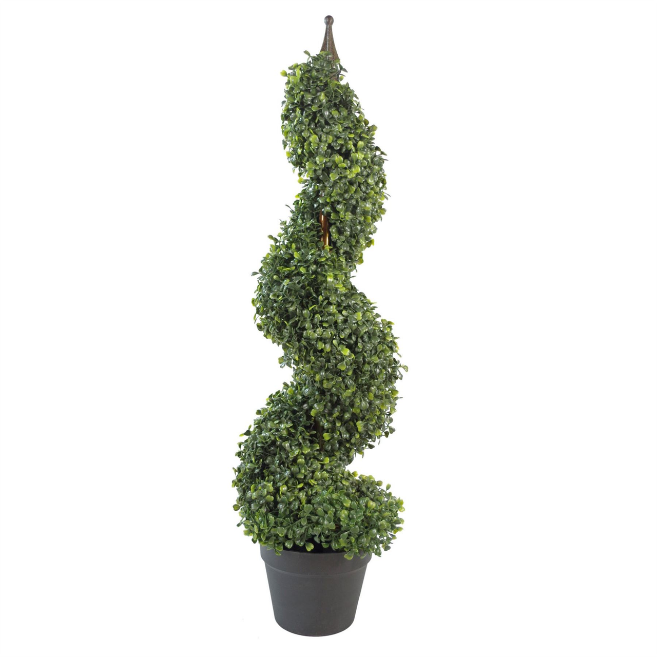 90cm Artificial Boxwood Spiral Topiary Tree with Weighted Plastic Pot