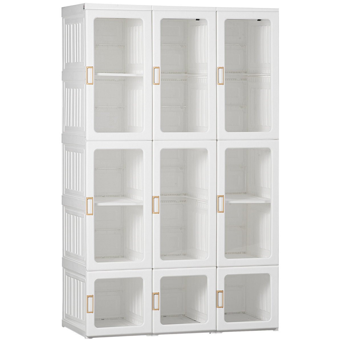 HOMCOM Portable Wardrobe, Clothes Organiser with Hanging Rods, White