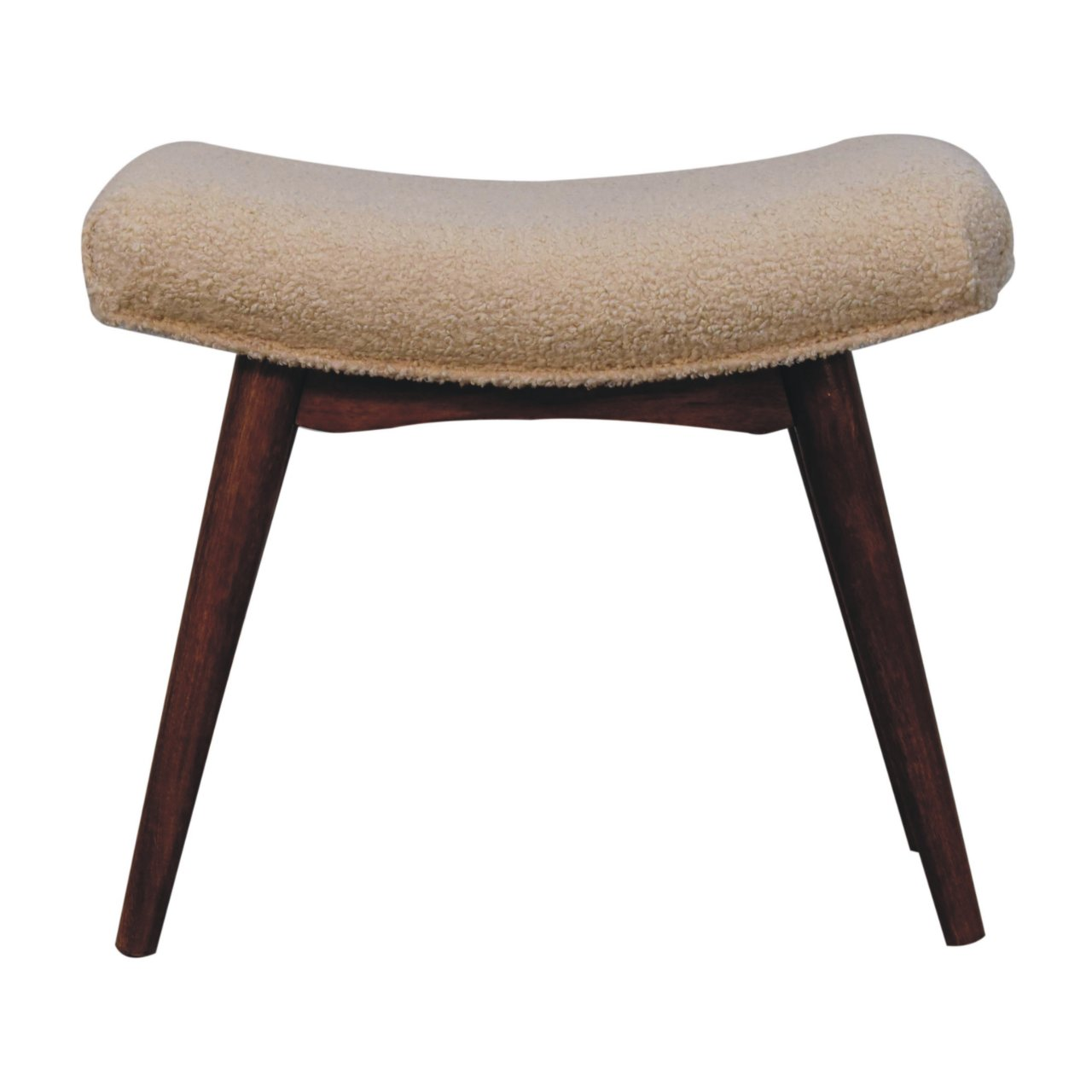 Artisan Furniture Solid Wood Honey Caramel Cream Curved Bench