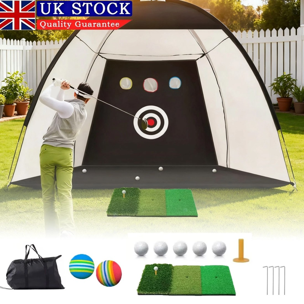 10x7ft Golf Practice Net with Practice Mat