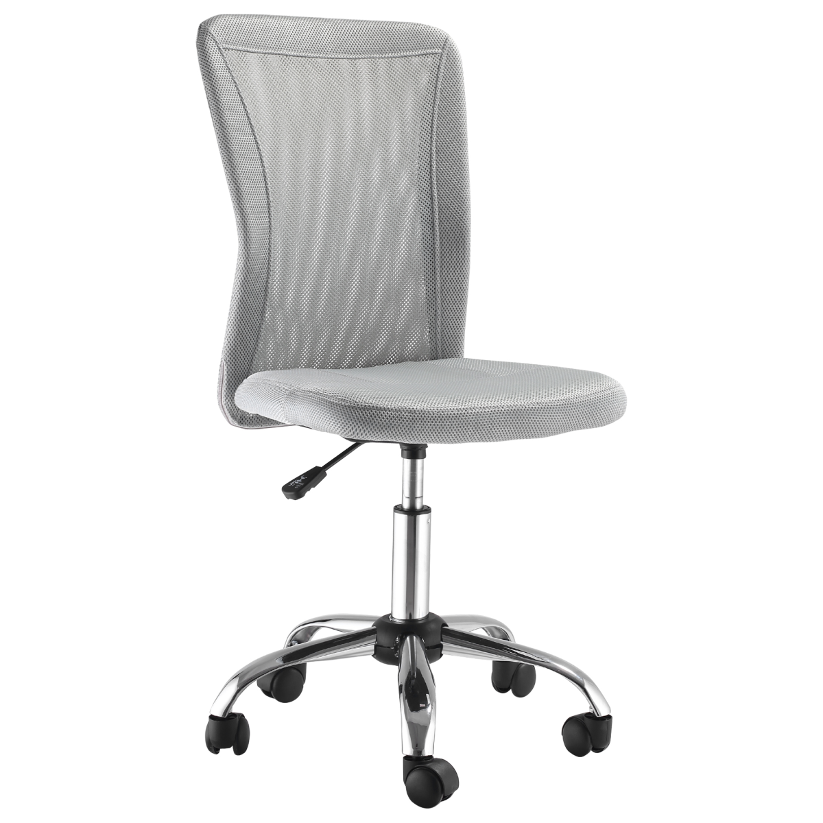 Armless Office Chair with Ergonomic Padded Seat, Height Adjustable Mesh Back and 5 Wheels
