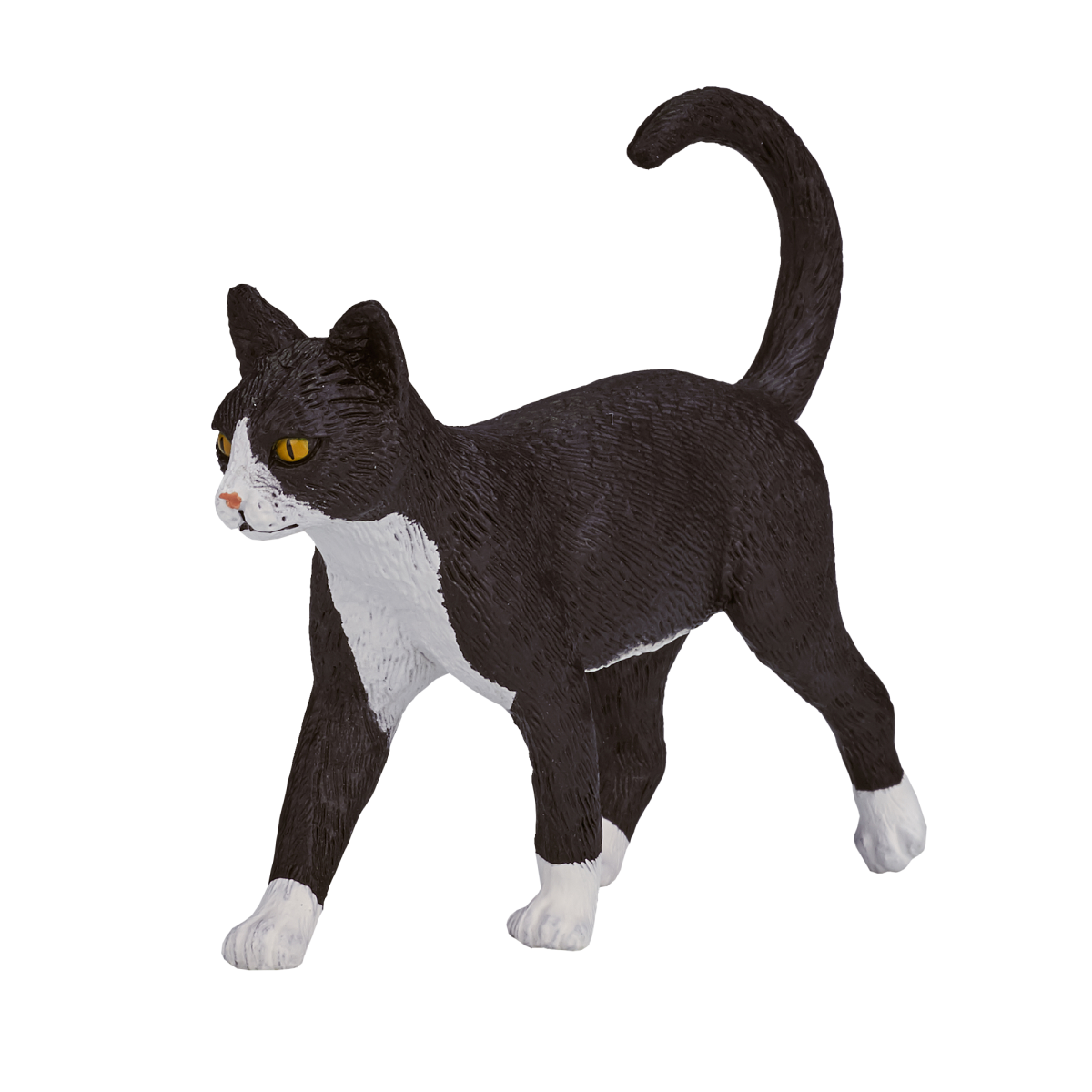 Cat Black & White Toy Realistic Pet Figurine