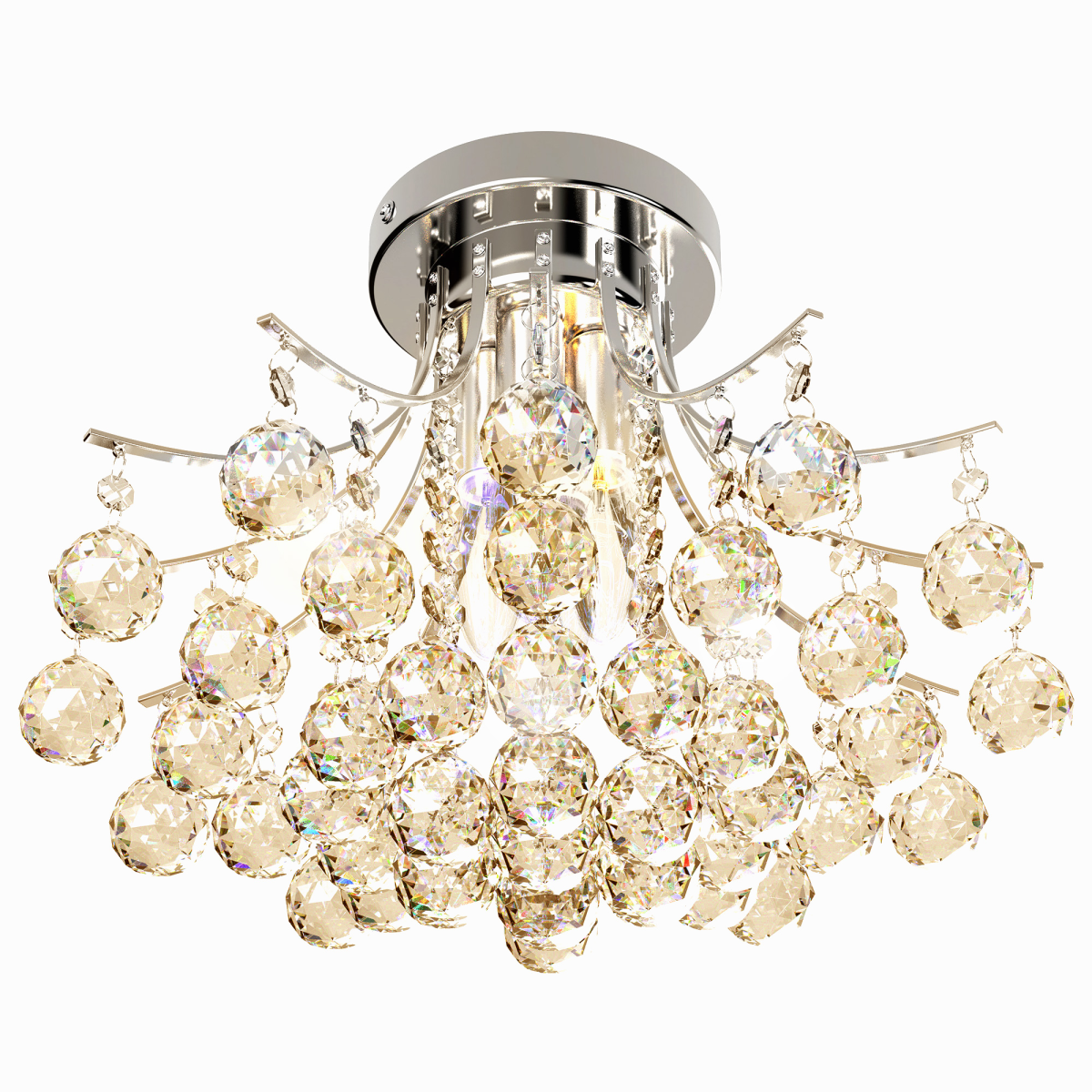 K9 Crystal Ceiling Chandelier Pendant Light, 3-Light