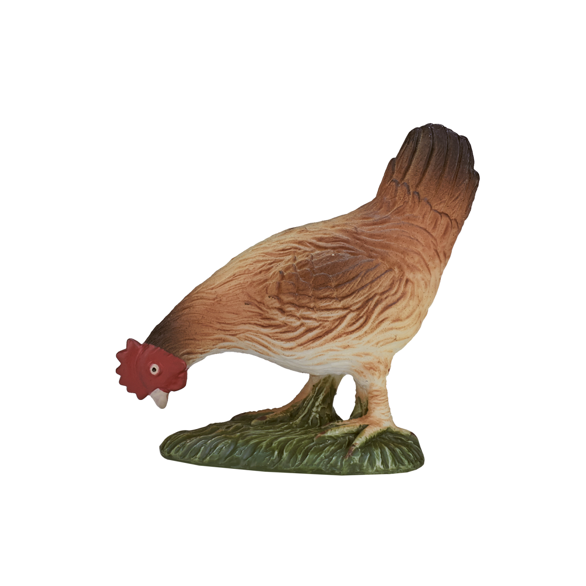 Hen Eating Toy Farmyard Animal Figurine