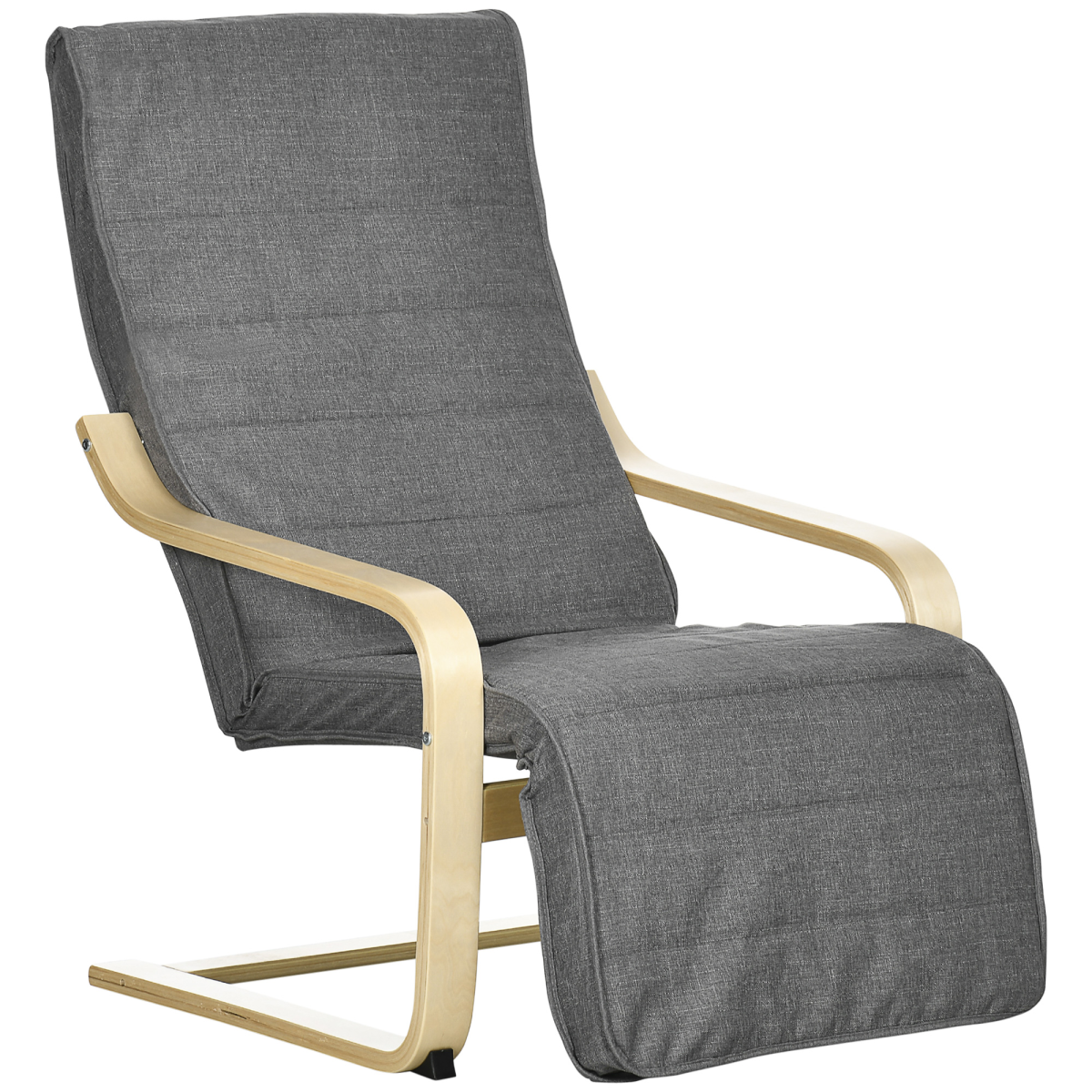 Lounge Chair Recliner with Adjustable Footrest, Dark Grey
