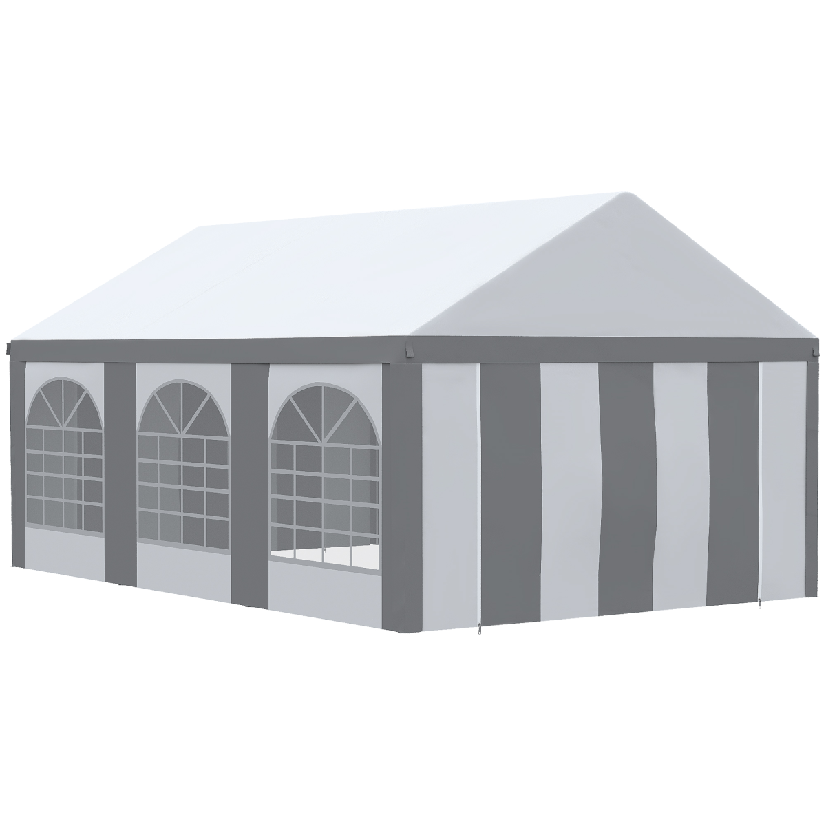 6 x 4m Party Tent Marquee Gazebo with Sides, Six Windows and Double Doors