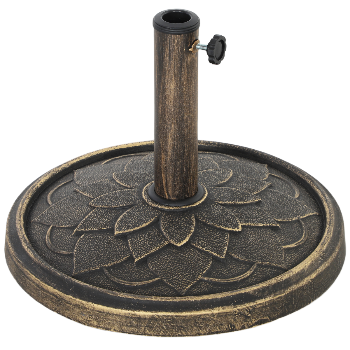 Outsunny 12kg Resin Garden Parasol Base, Bronze Tone