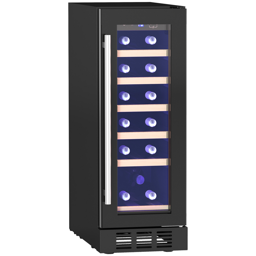 HOMCOM Freestanding Wine Cooler Fridge, 19 Bottles, Black