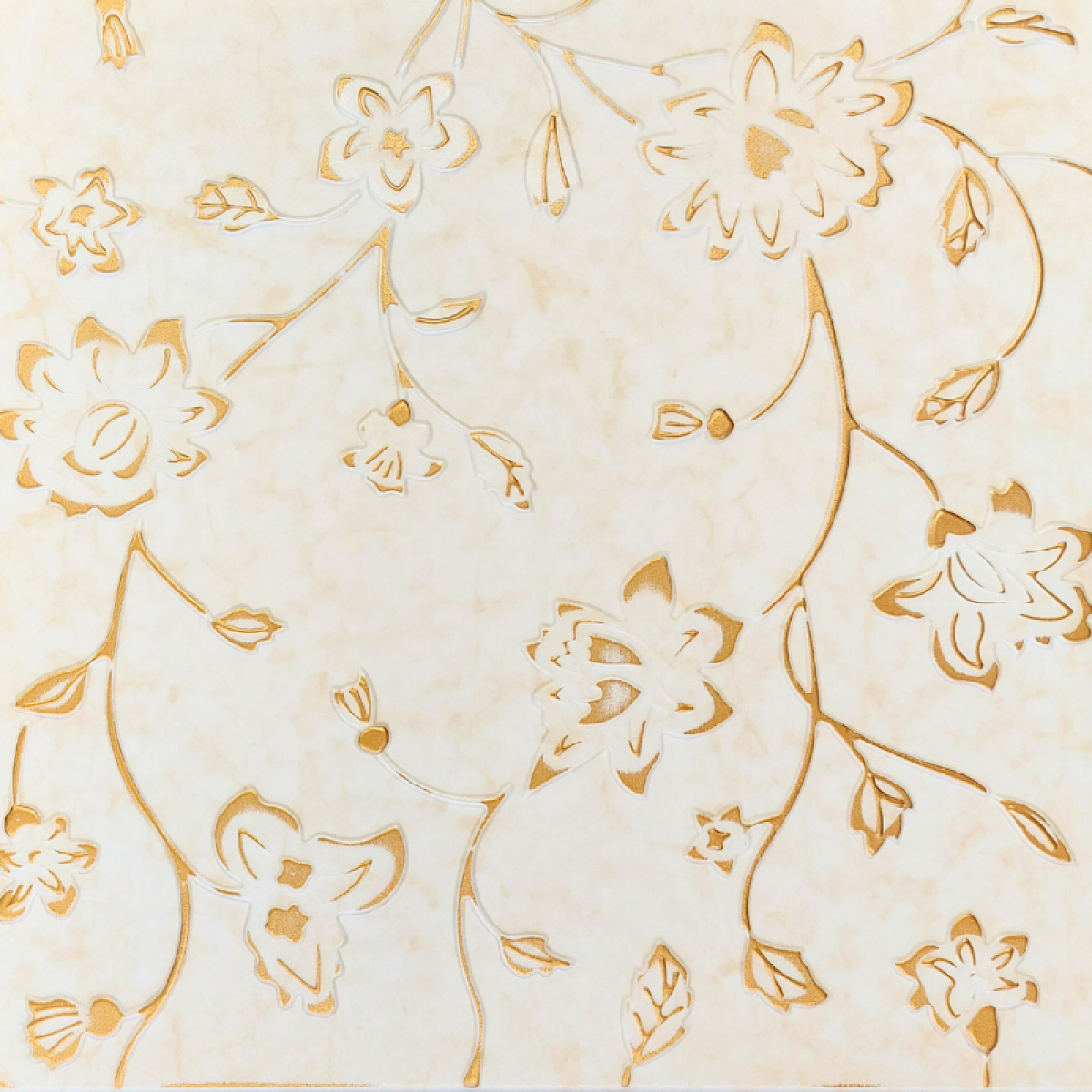 Gold Flowers: Decorative Ceiling & Wall Panels - 2m2 (21.52 sqft) - 8 Panels