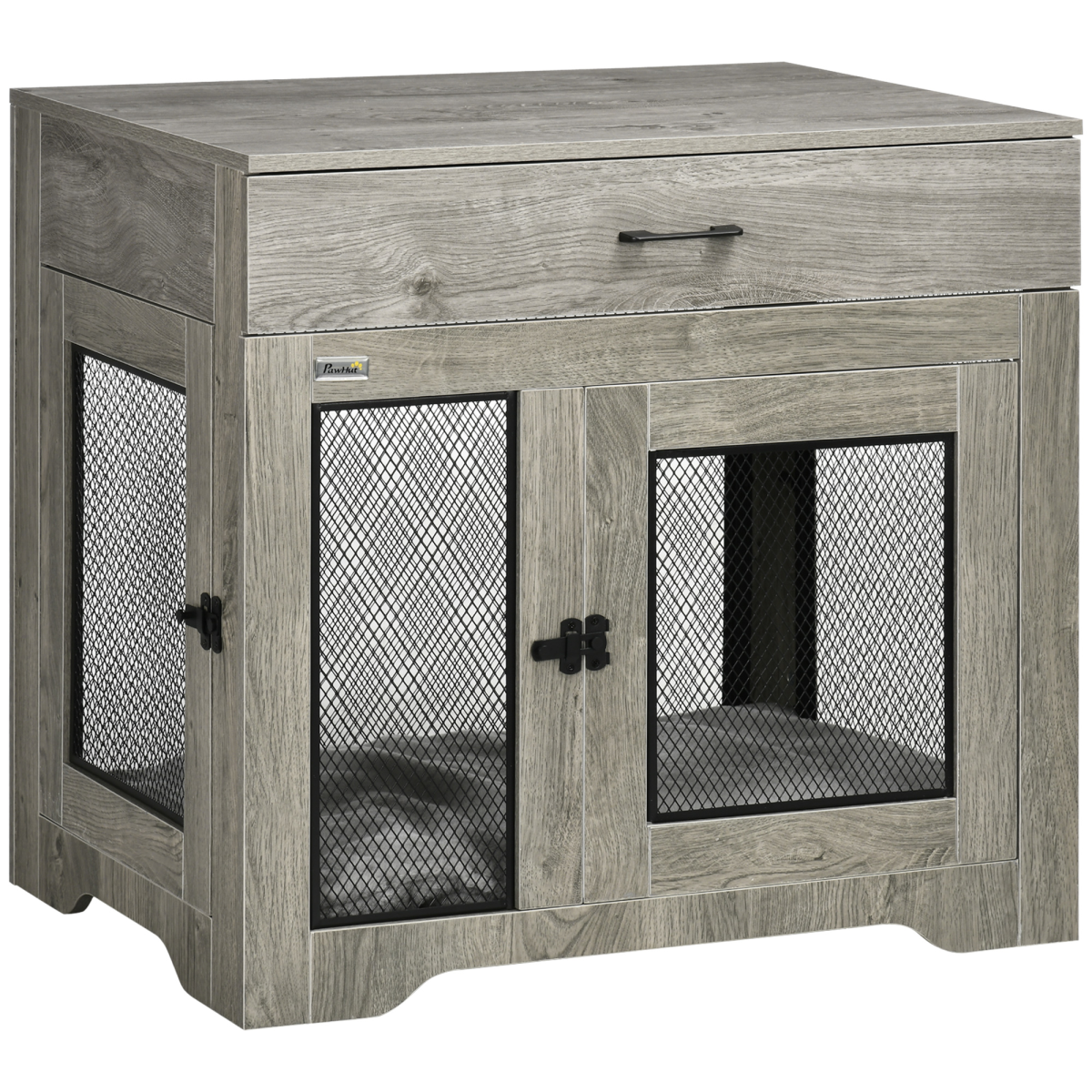 Double-Door Dog Kennel Furniture Pet Crate for Medium Dogs, Indoor Use, Grey