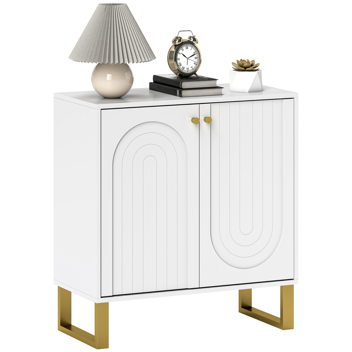 HOMCOM Sideboard with Adjustable Shelves & Doors, White