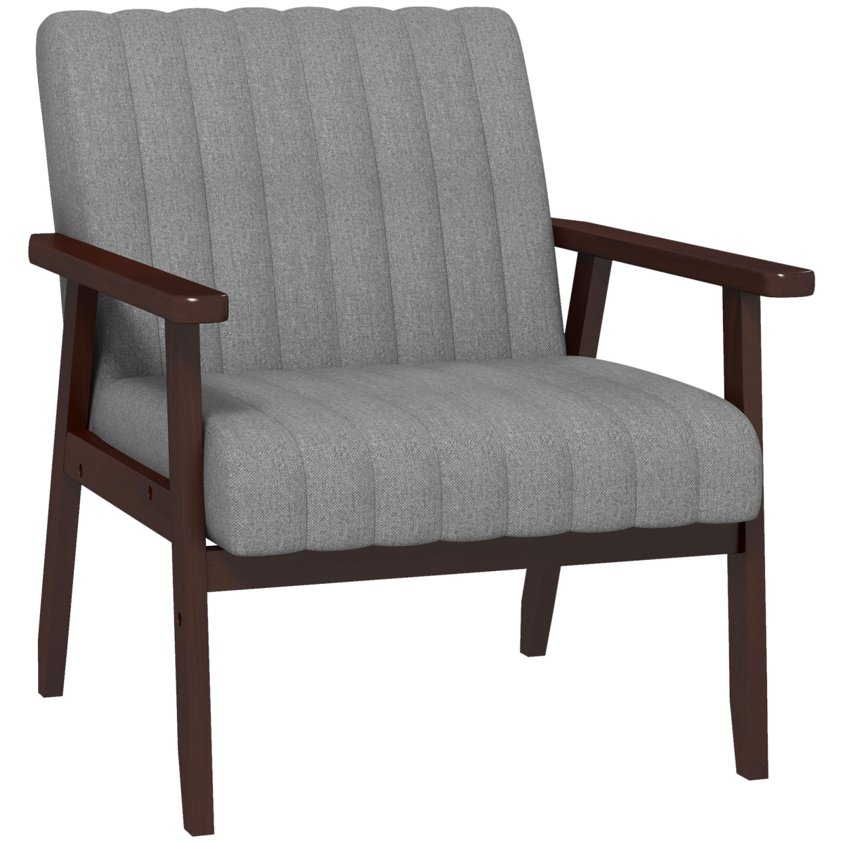 HOMCOM Modern Accent Chair Upholstered Armchair Grey