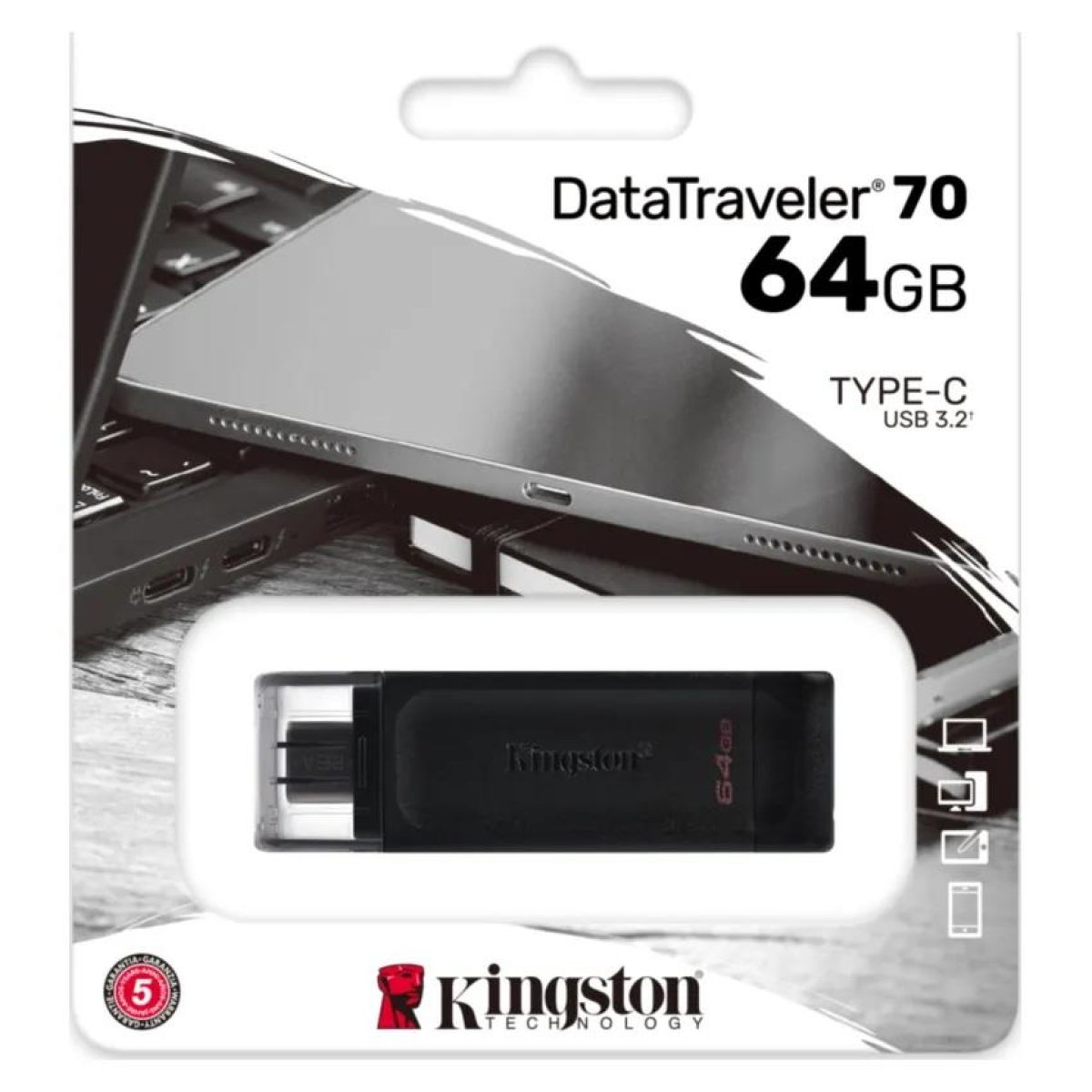 Kingston DataTraveler DT70 USB-C 64GB USB 3.0 Flash Drive