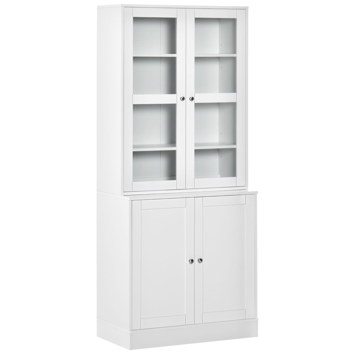 Modern Bookcase Display Storage Cabinet with Doors and Adjustable Shelves