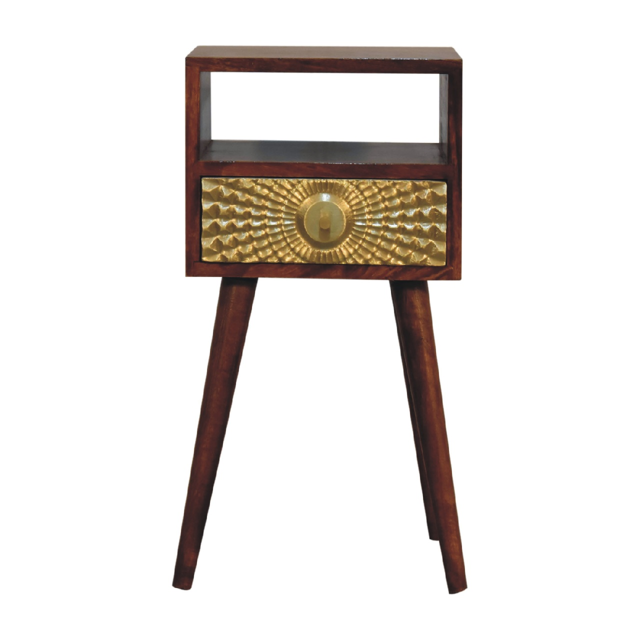 Artisan Furniture Solid Wood Eden Mini Bedside, Brown, 1 Drawer