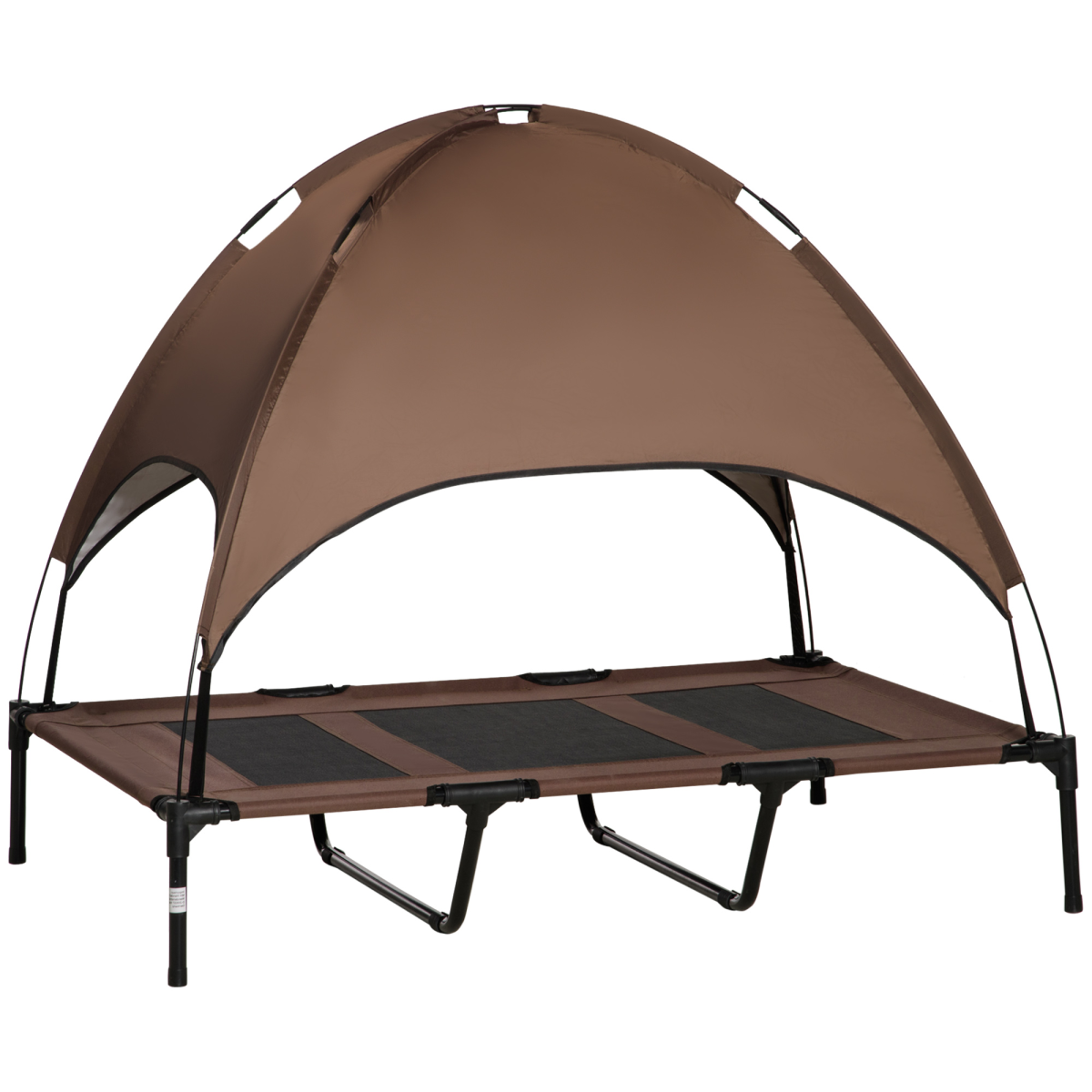 122 cm Elevated Pet Bed Dog Cot Tent with Canopy, Coffee