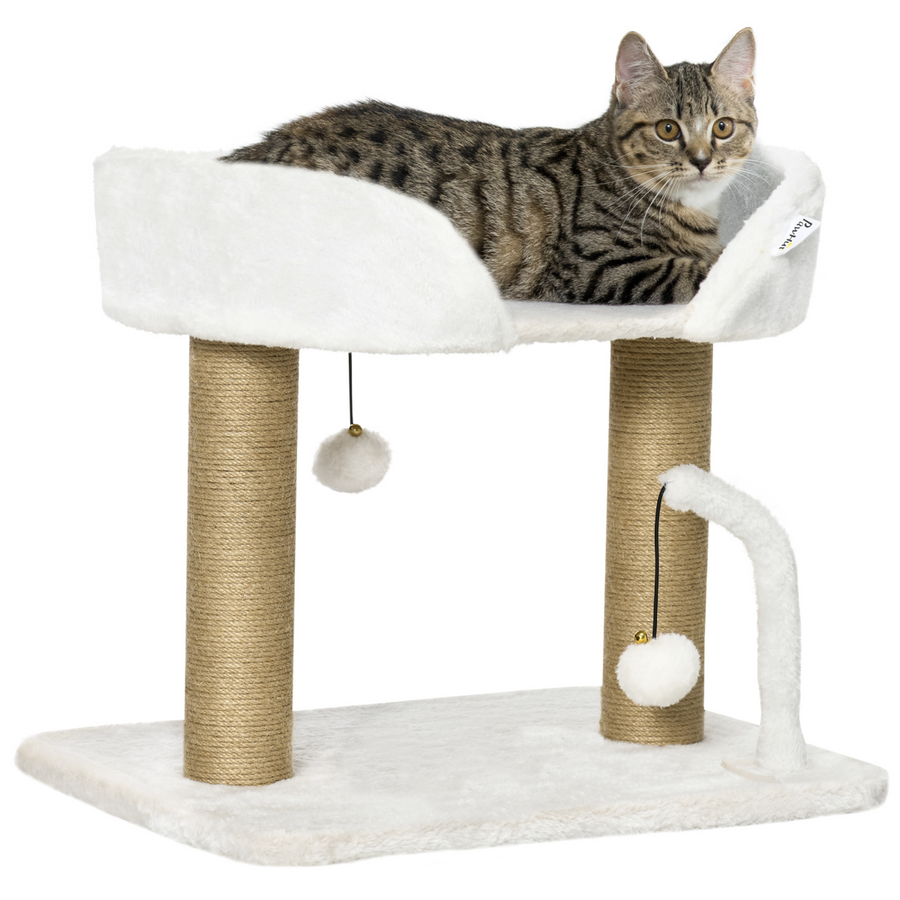 42cm Indoor Cat Tree with Toy Balls and Jute Scratching Post