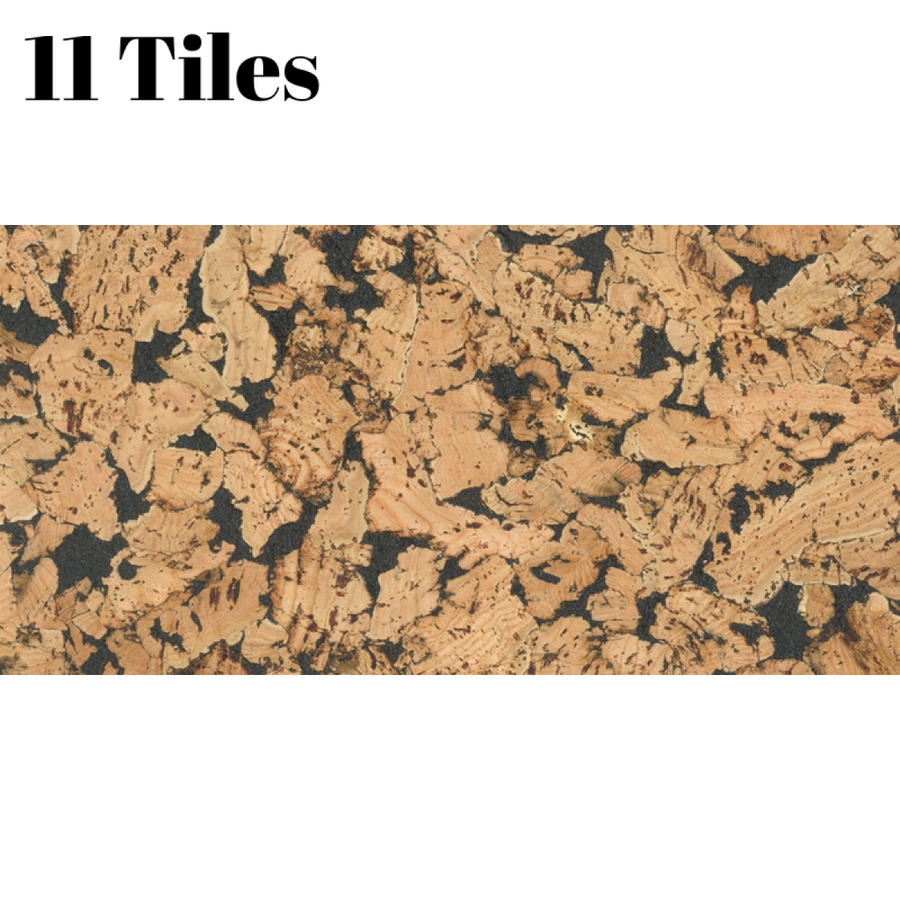 Black Cork Wall Tiles, Decorative 1 Pack (11 Tiles) — 1.98m² (21.31sqft)