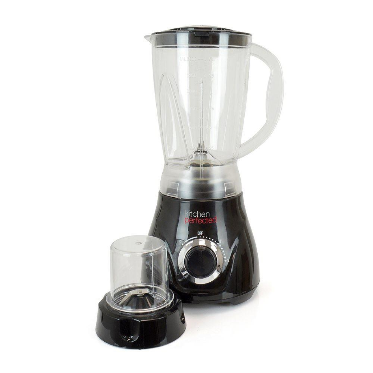 KitchenPerfected 500W 1.5L Table Blender with Mill - Black