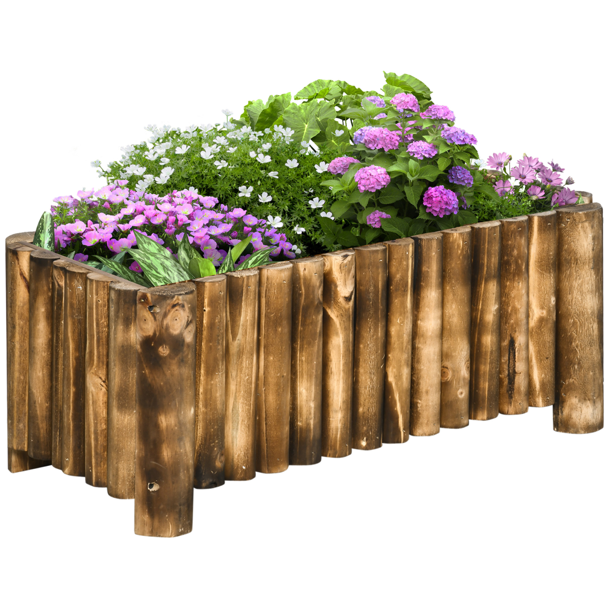 Fir Plant Pot Raised Flower Bed Wooden Planter 4 Feet 78L x 35W x 30H cm