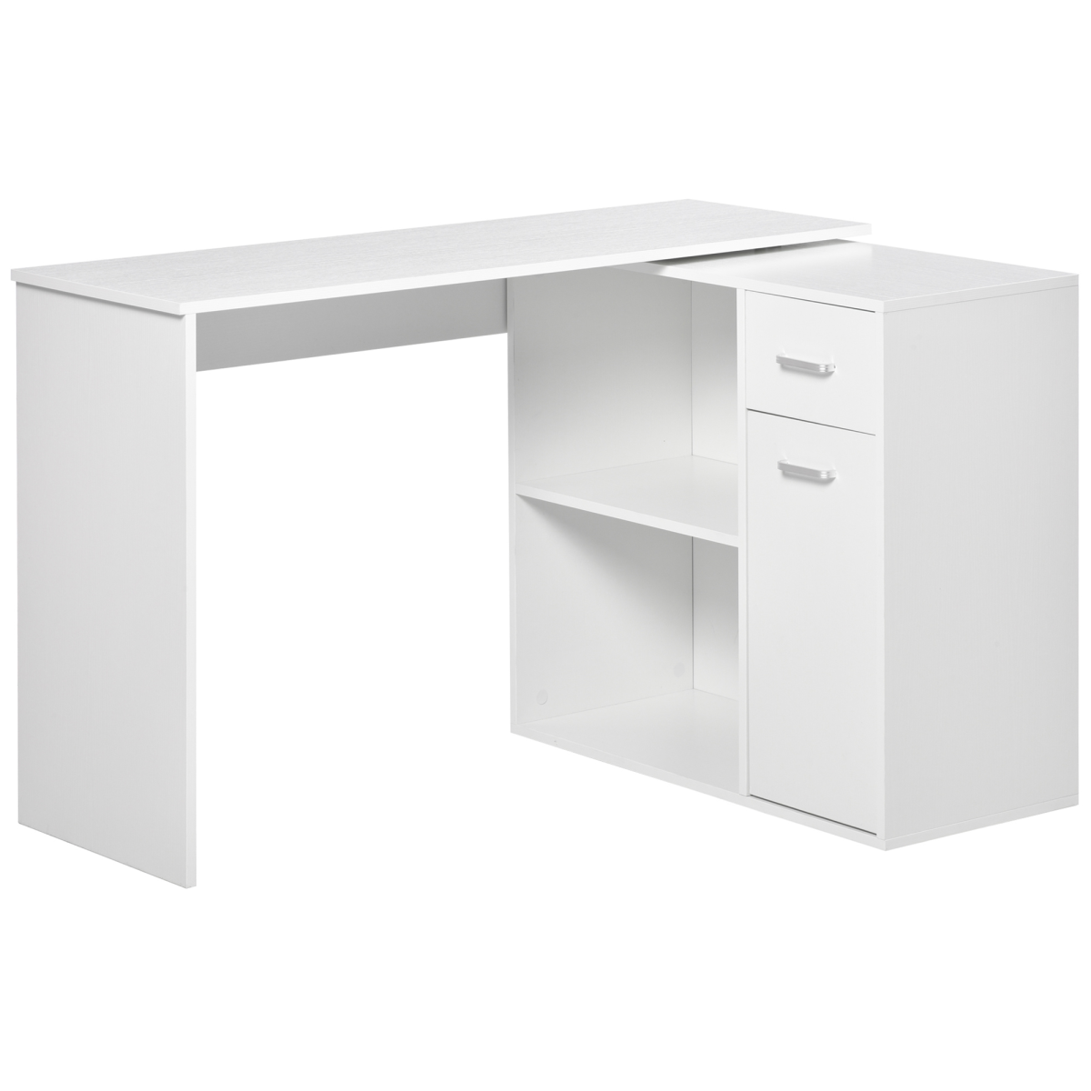 Computer Desk, L-Shaped, 360° Rotating - White
