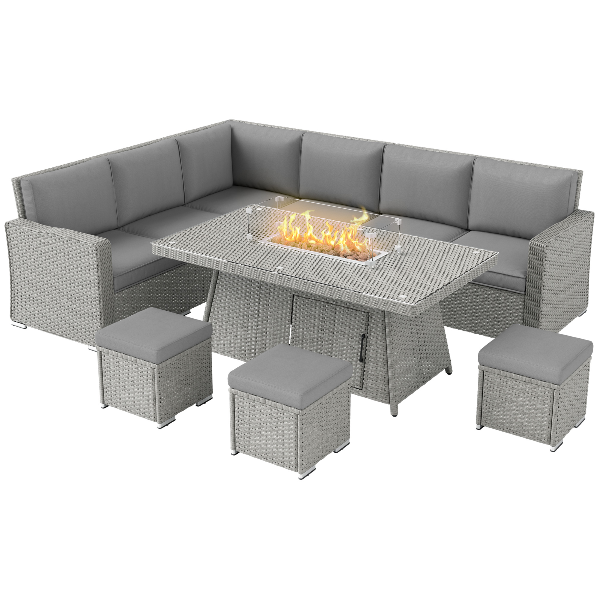 Outdoor Fire Pit Table Set - 50,000 BTU Heat Output