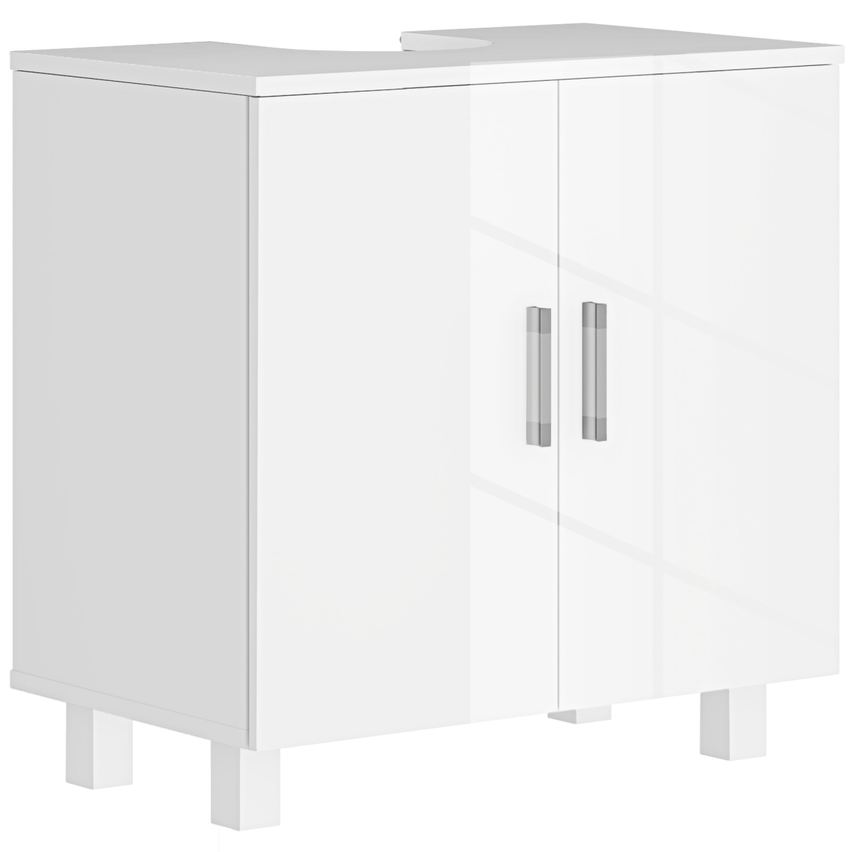 HOMCOM Freestanding Bathroom Under Sink Cabinet, White