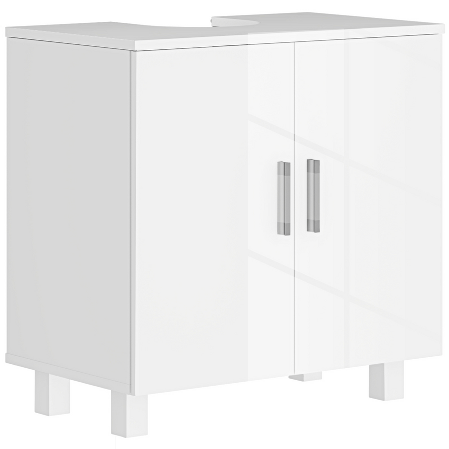 HOMCOM Freestanding Bathroom Under Sink Cabinet, White