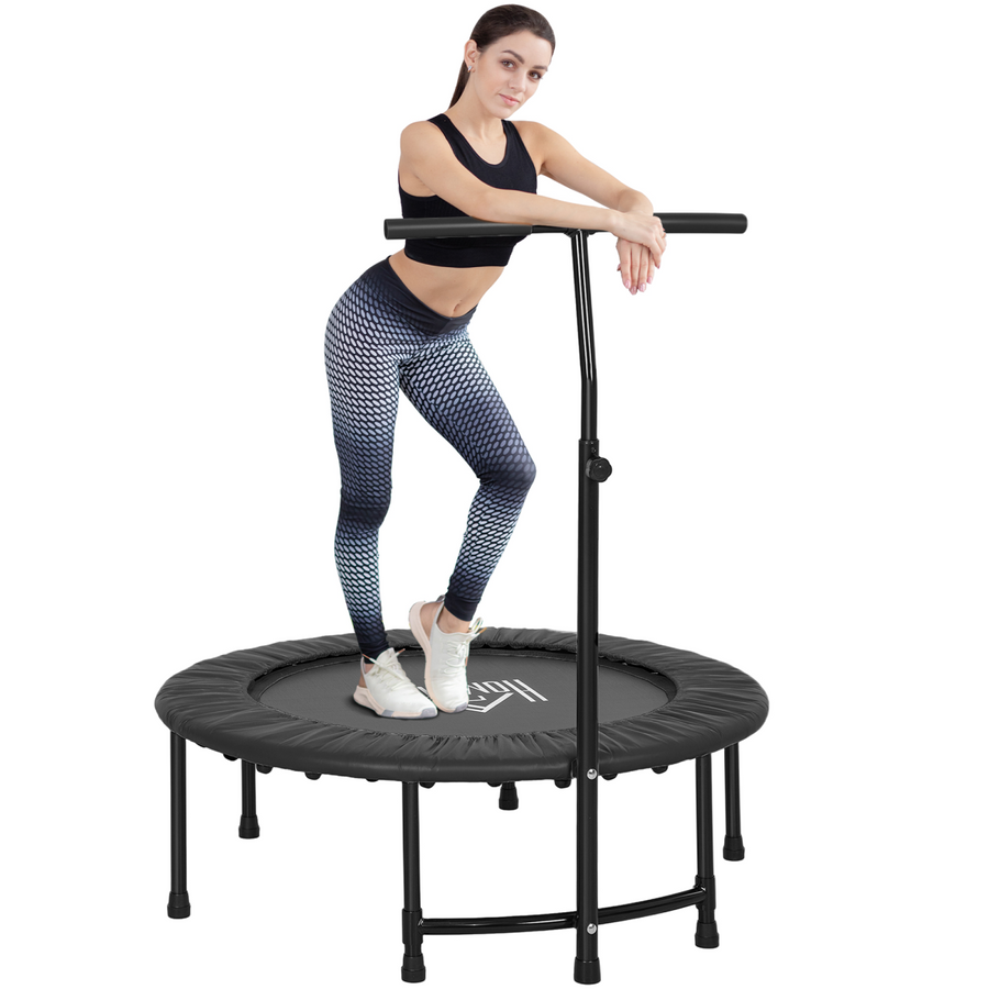 40'' Kids Mini Trampoline, Adult Rebounder Jumper with Handle