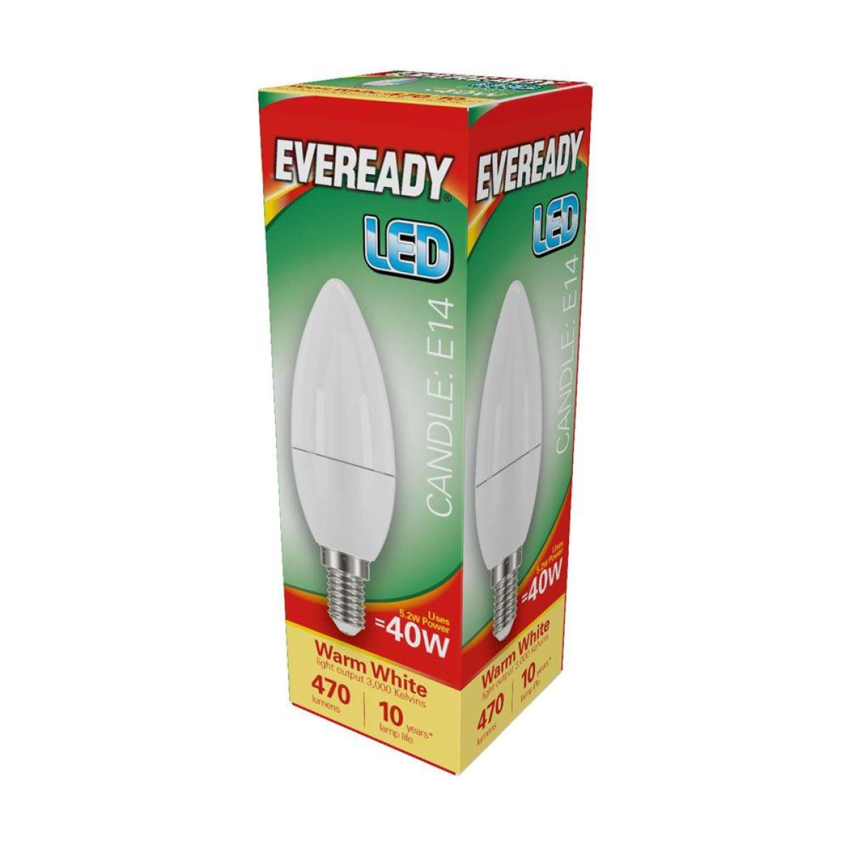 Eveready S13616 LED Candle Bulb 40W E14 (SES) Pack of 5
