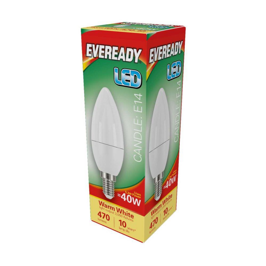Eveready S13616 LED Candle Bulb 40W E14 (SES) Pack of 5