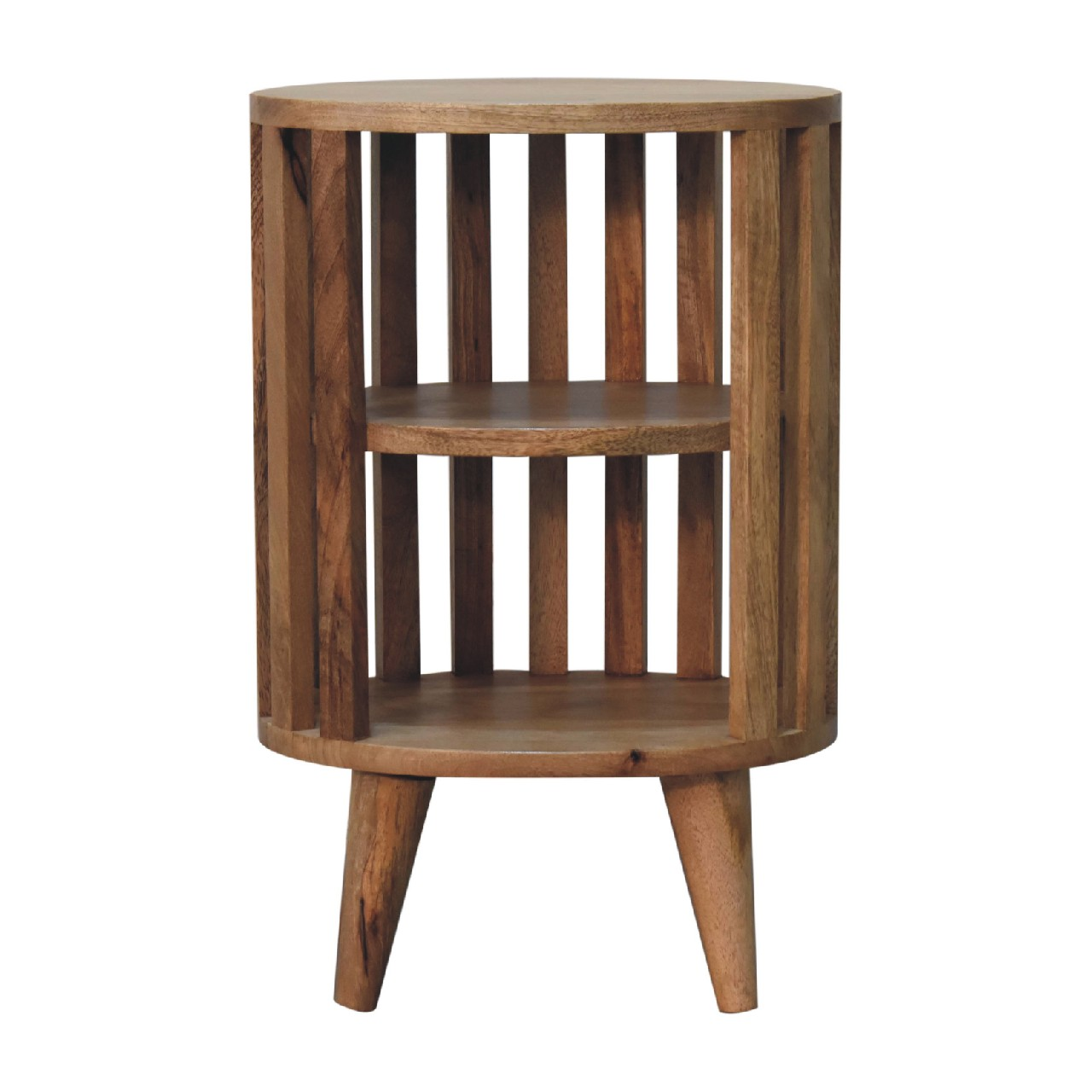 Artisan Furniture Ariella Double Shelf Bedside, Oak-ish, Brown