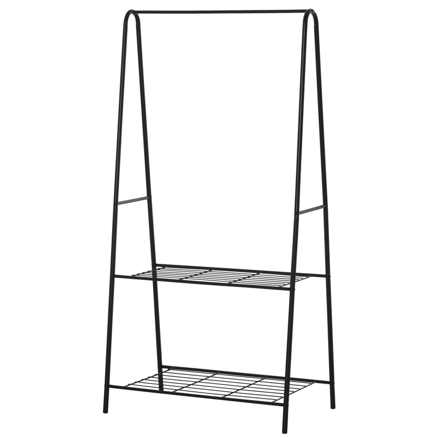 Clothes Rack, 2-Tier, A-Shaped, Steel, Black