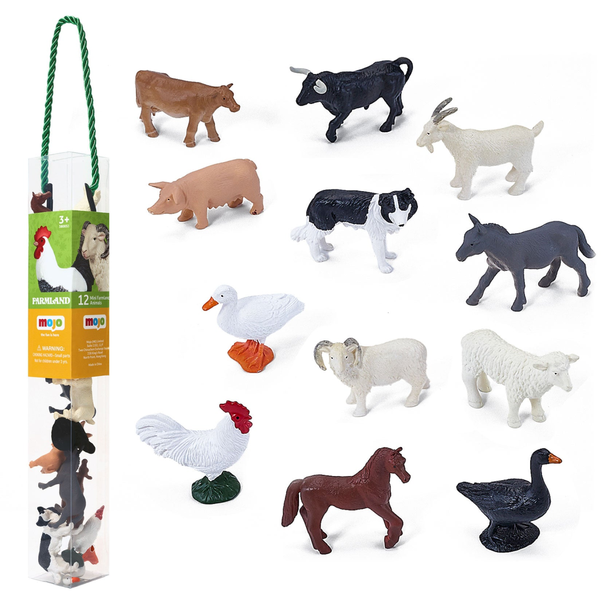 Farm Figure Mini Worlds Playset, 12pc Farm Animal Set