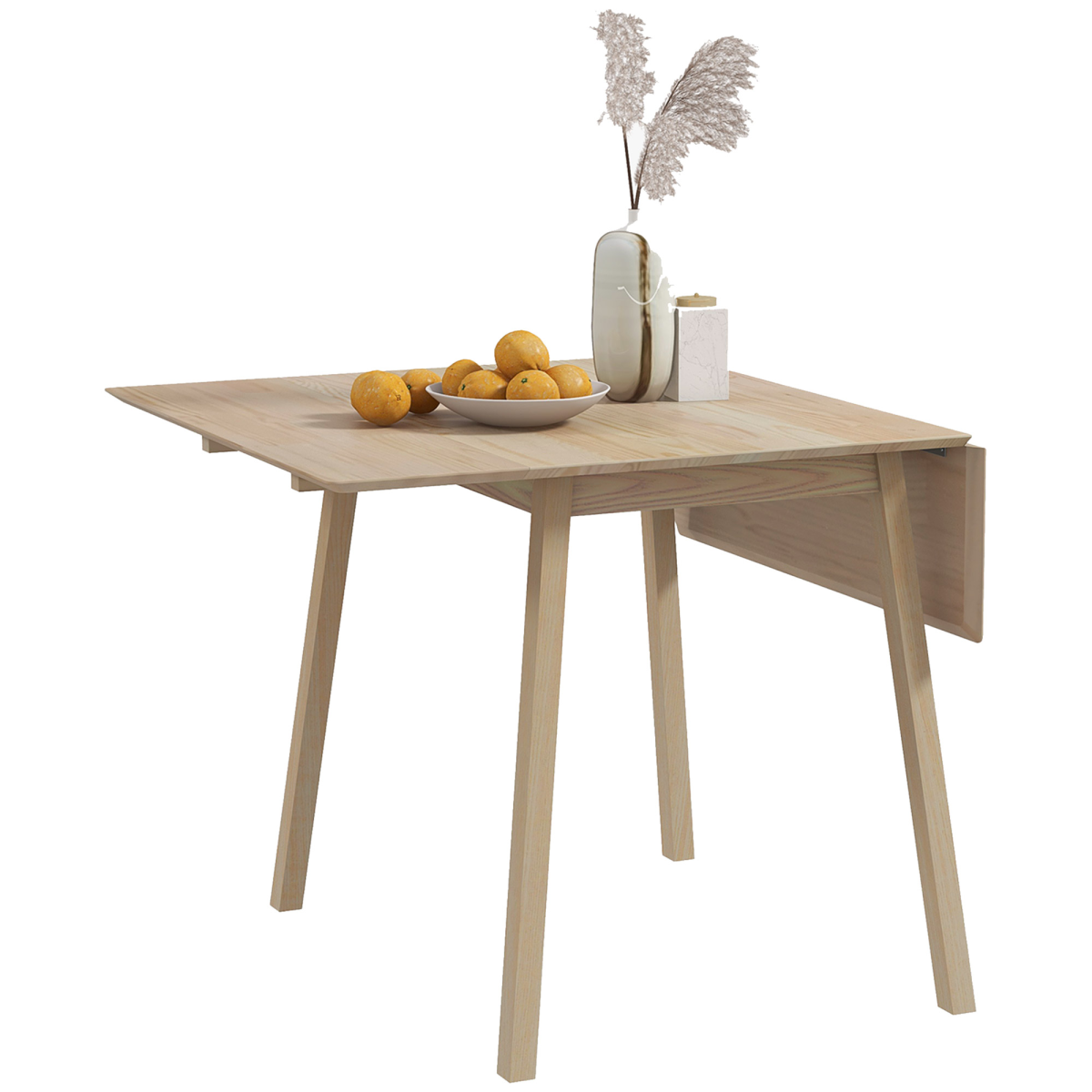 Extendable Kitchen Table for 2-4, Folding Drop Leaf Dining Table
