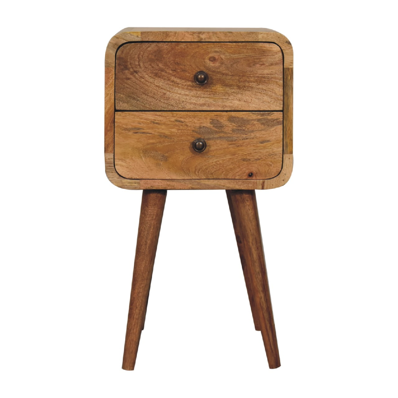 Artisan Furniture Solid Wood Mini Bedside, 2 Drawers, Brown