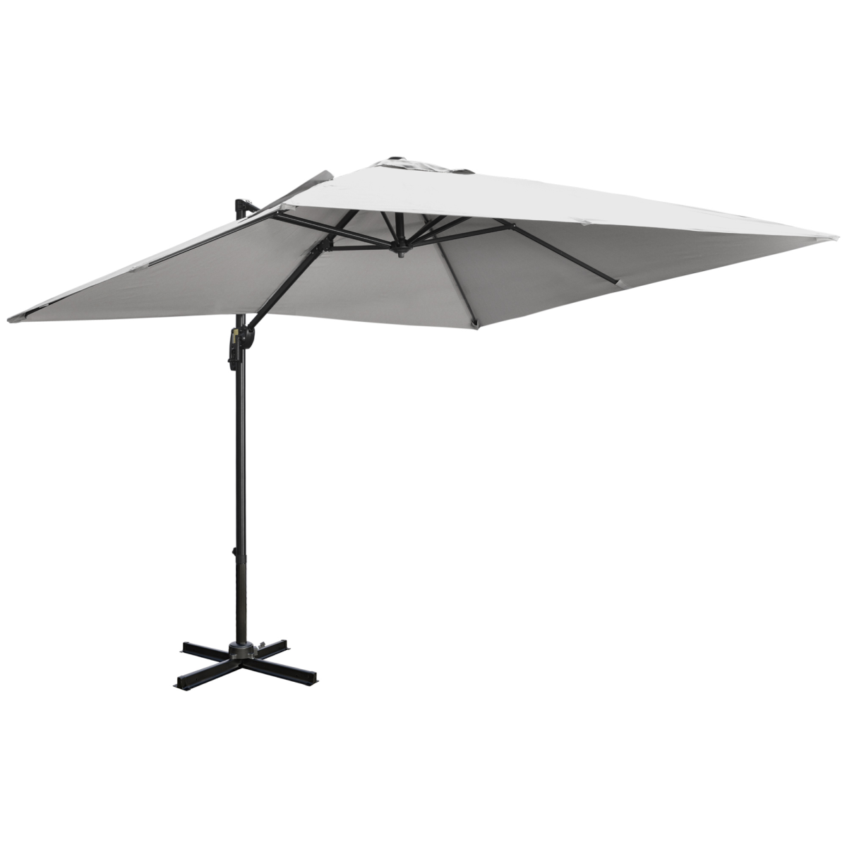 2.7 x 2.7 m Cantilever Parasol Garden Umbrella with Cross Base, Grey