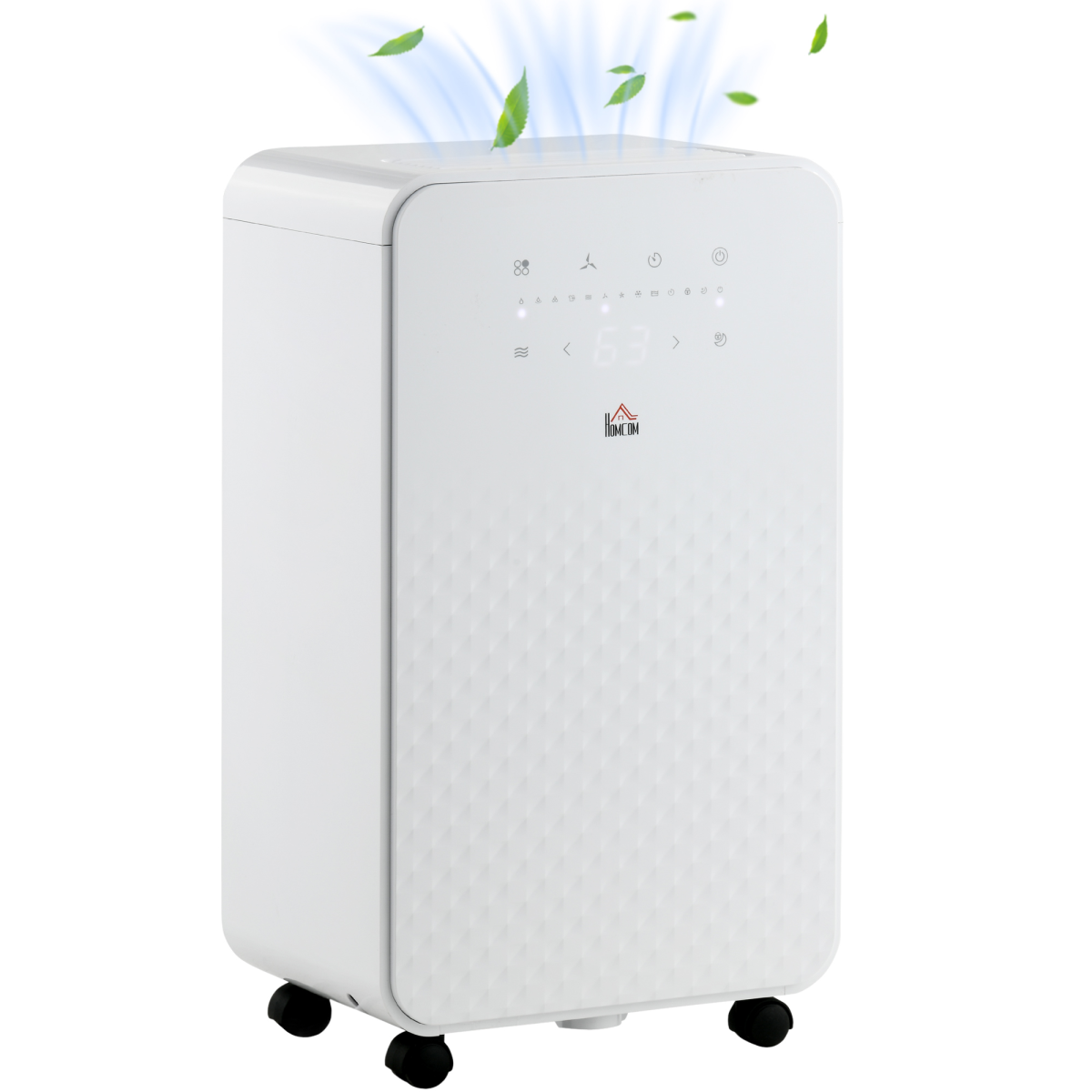 HOMCOM 10L/Day Portable Quiet Air Dehumidifier with Purifier, Timer, 5 Modes