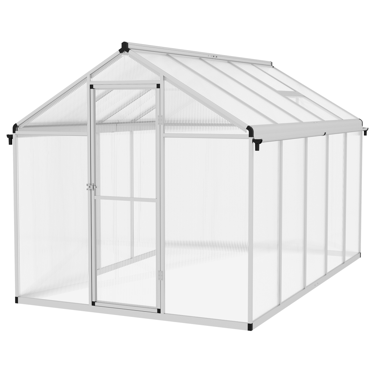 Outsunny 10x6ft Aluminium Greenhouse with Door, Window and Galvanised Base