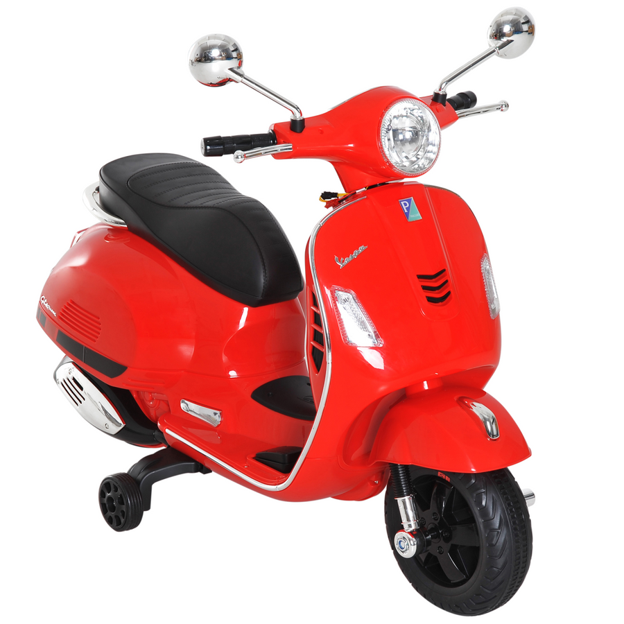Kids Licensed Vespa Ride On Motorcycle, 6V, Music, LED Lights