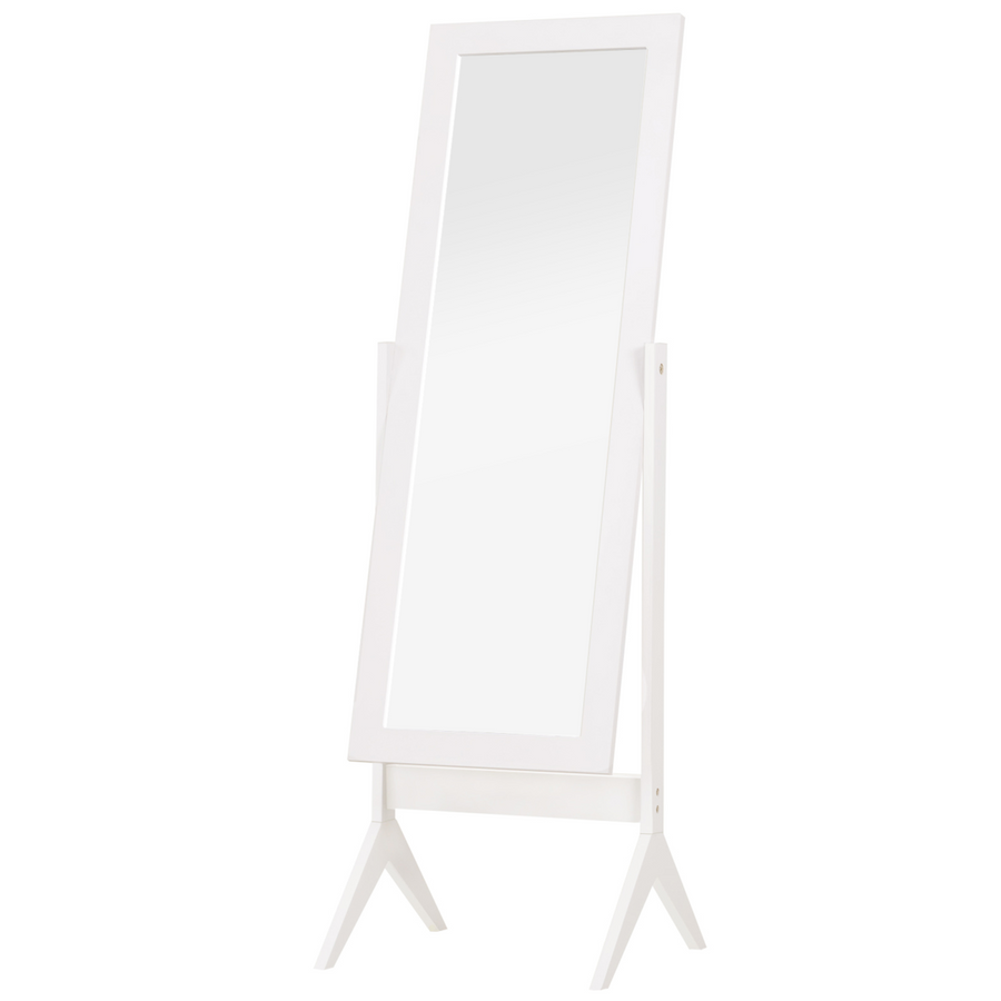 Tall Freestanding Dressing Mirror w/Adjustable Tilt White