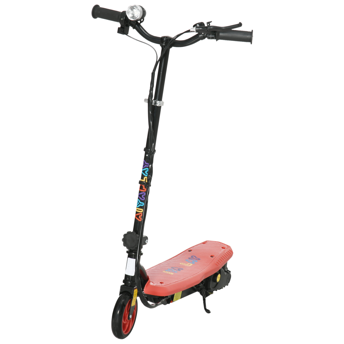 Folding Electric Scooter with LED Headlight for Ages 7-14 Years - Red