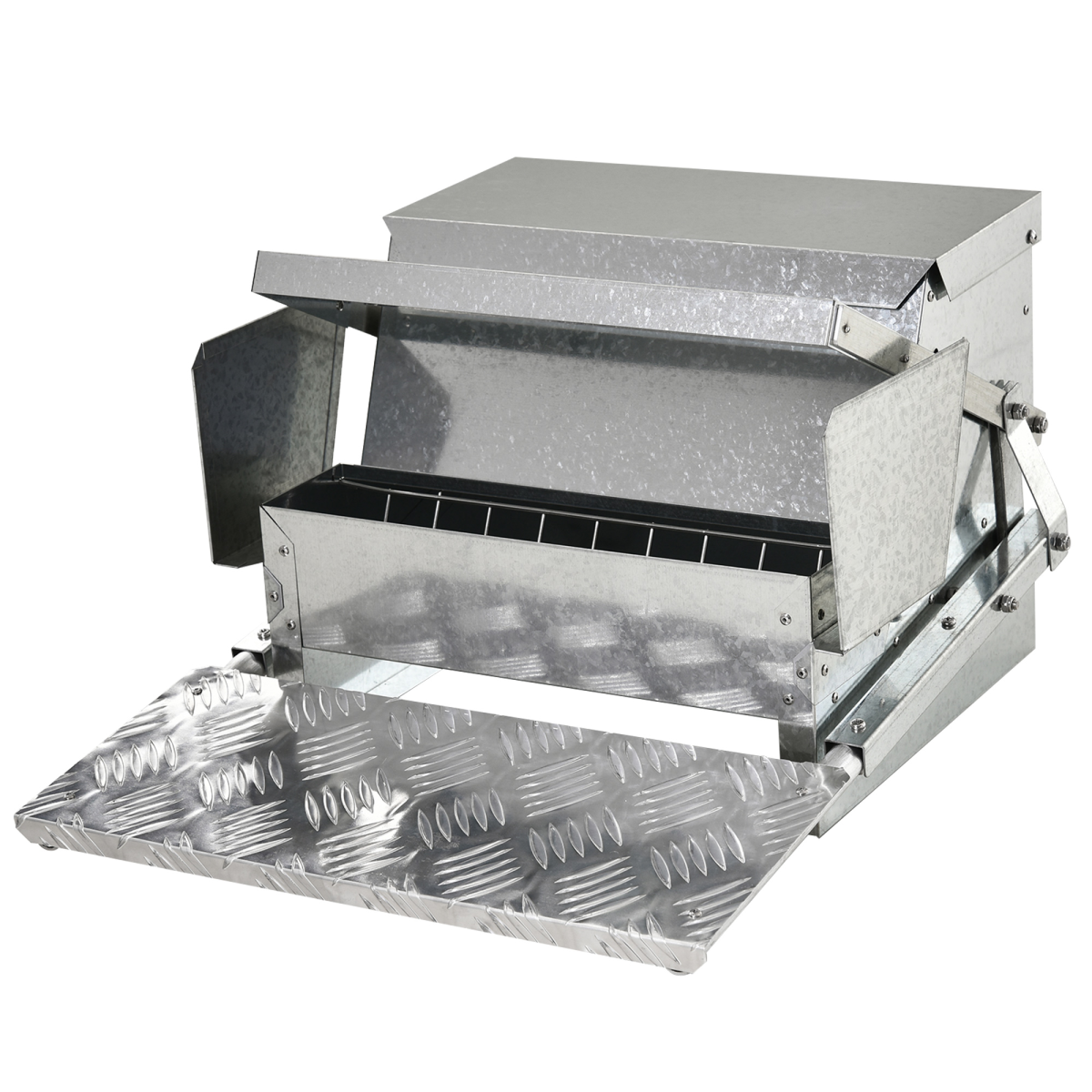 Automatic Chicken Feeder Galvanized Steel Poultry Feeder, 11.5kg