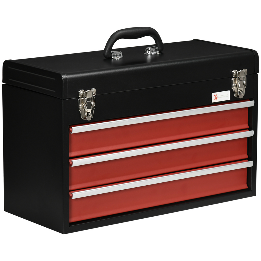 3 Drawer Lockable Tool Chest 51cm x 22cm x 32cm