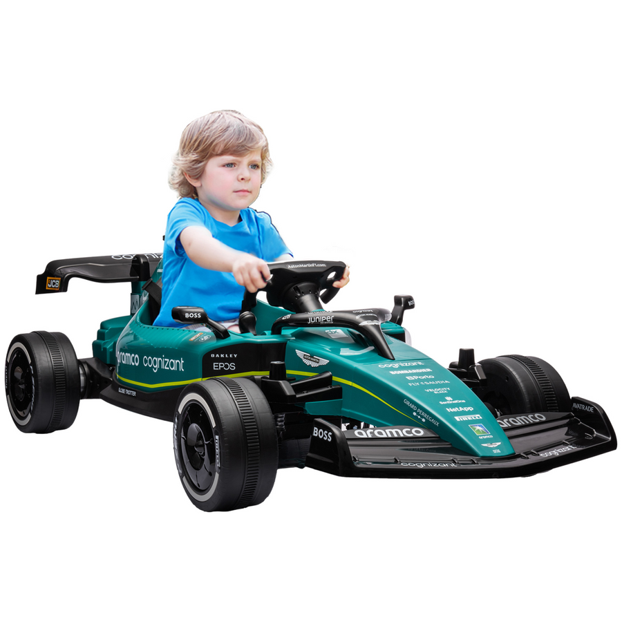 AIYAPLAY 12V Electric Go Kart with Shock-Absorbing Wheels, Remote, Bluetooth