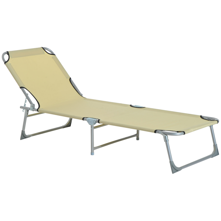 Camping Cot Picnic Sun Lounger Portable Folding Chaise Chair Patio
