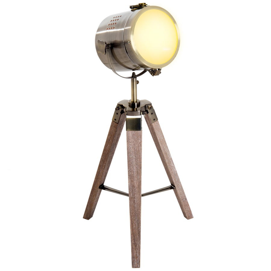 Floor Lamp, Wood/Bronze Colour