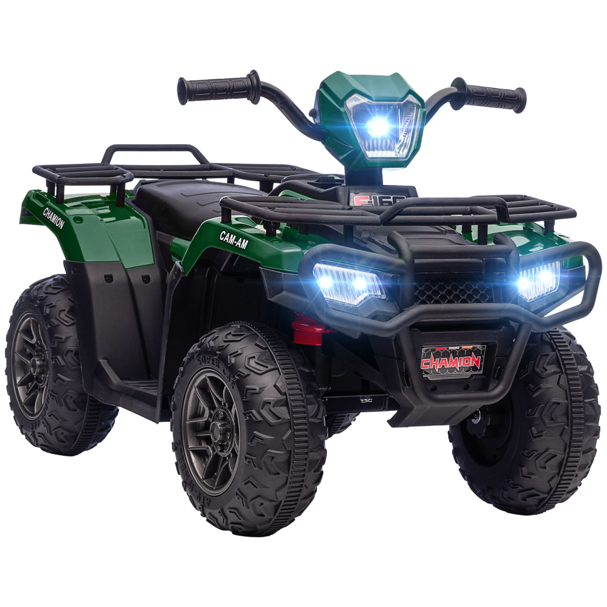 HOMCOM 12V Electric Quad Bike for Kids with LED Headlights and Music - Green